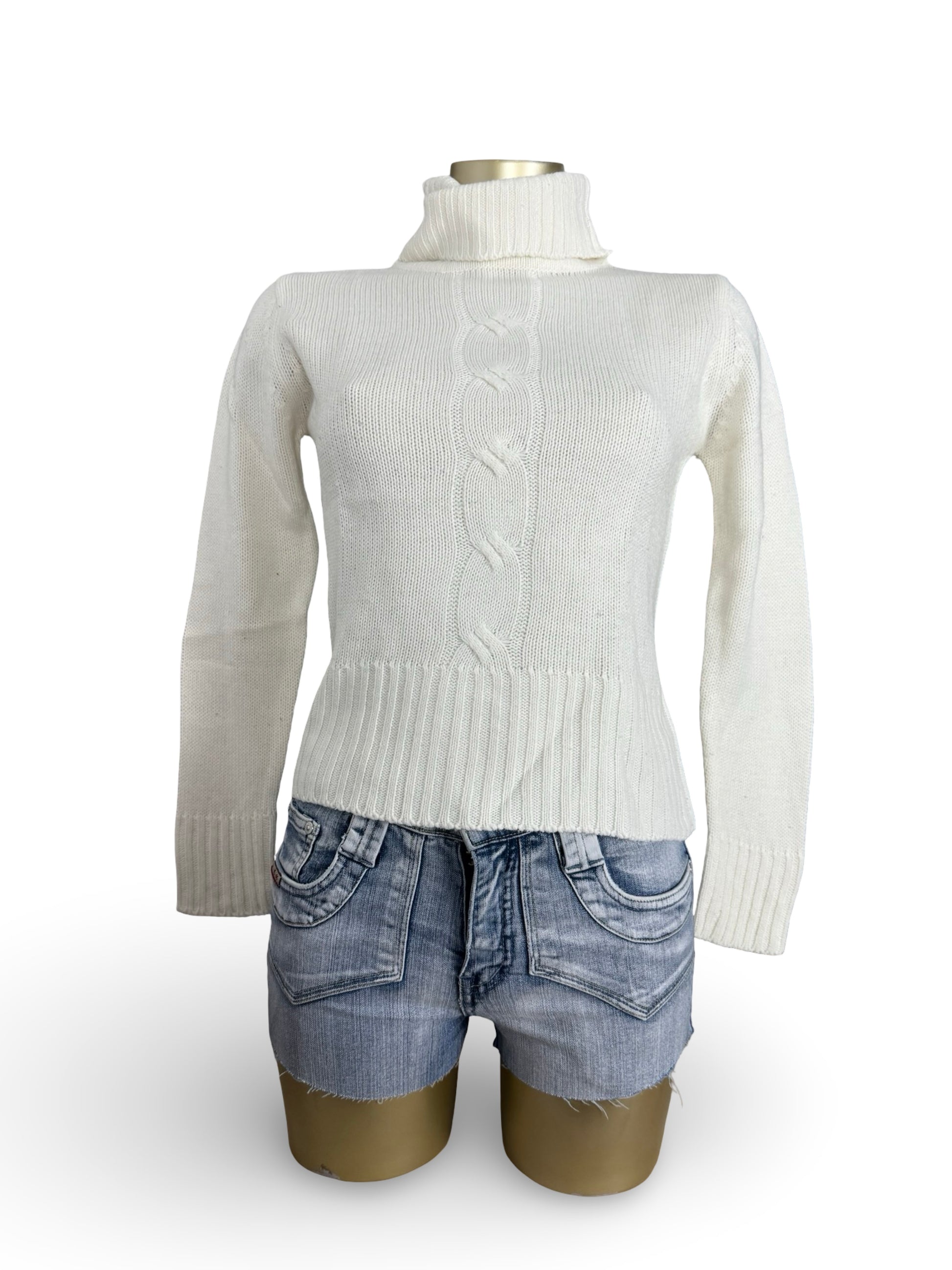 White cream turtleneck jumper (XS/S)