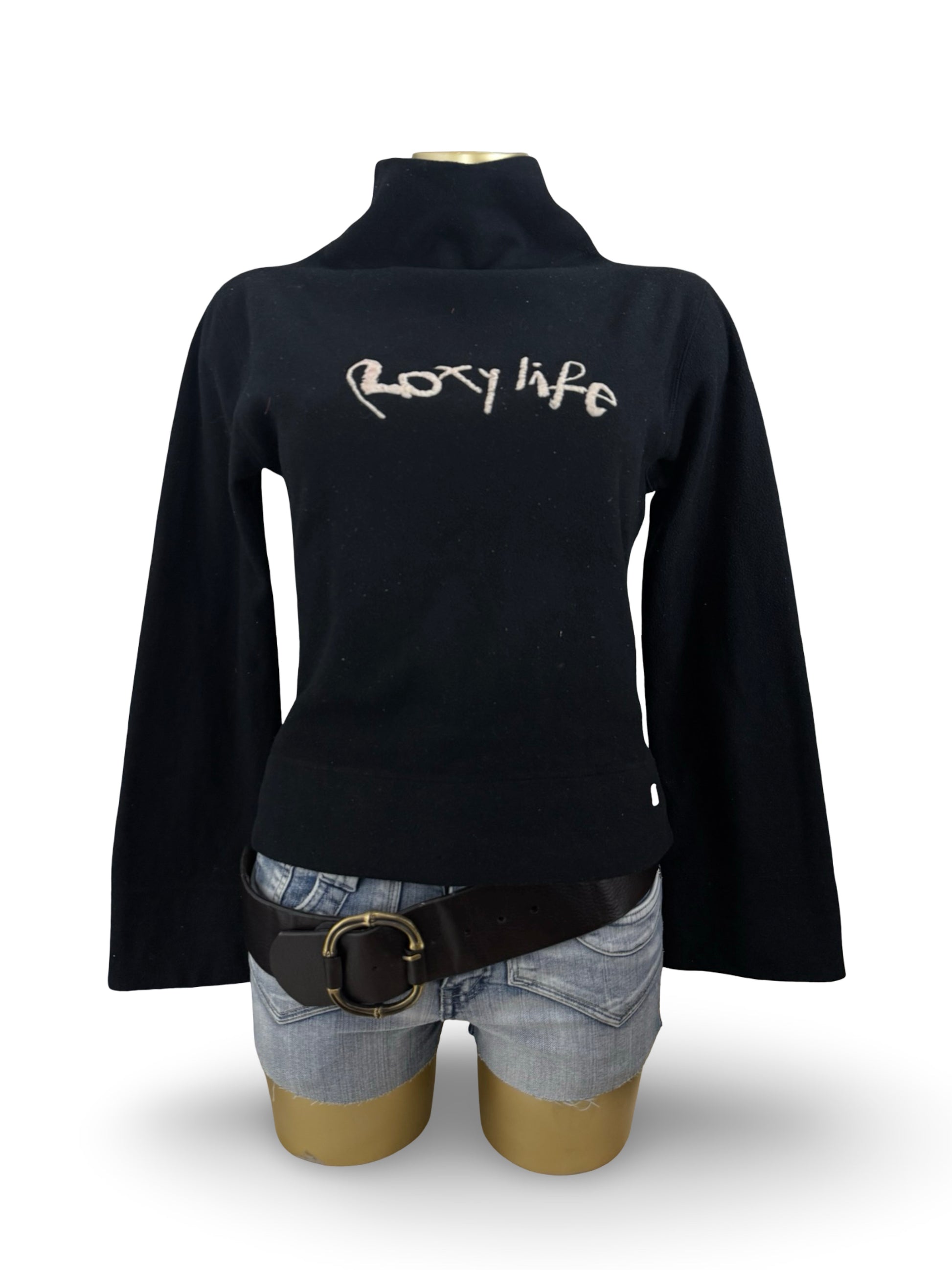 Black high neck fleece jumper (S/M)