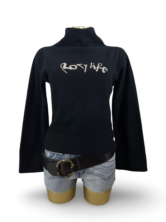 Black high neck fleece jumper (S/M)