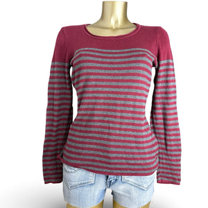 Red striped cotton jumper (L)