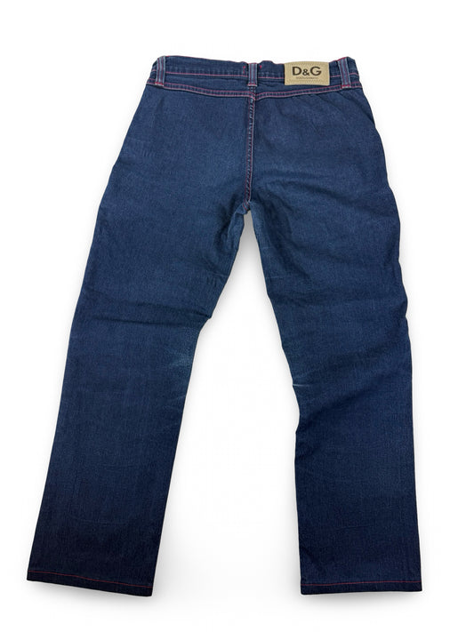 Blue denim low rise capri pants (S)