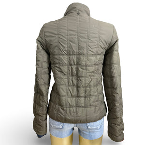 Khaki duck down warm puffer jacket (S)