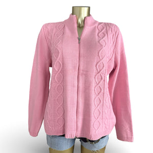 Pink zip up cardigan jumper (XL)