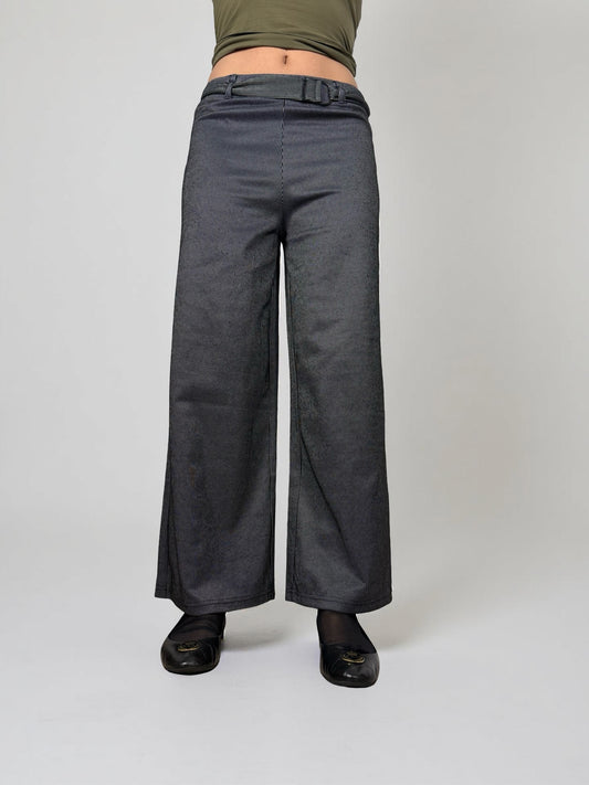 Grey low rise baggy pants with belt (S/M)