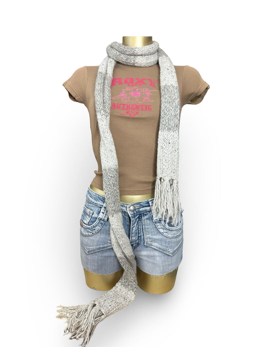 Grey crochet winter scarf