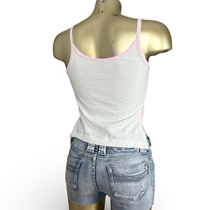 Baby pink 100%cotton graphic cami top (S/M)