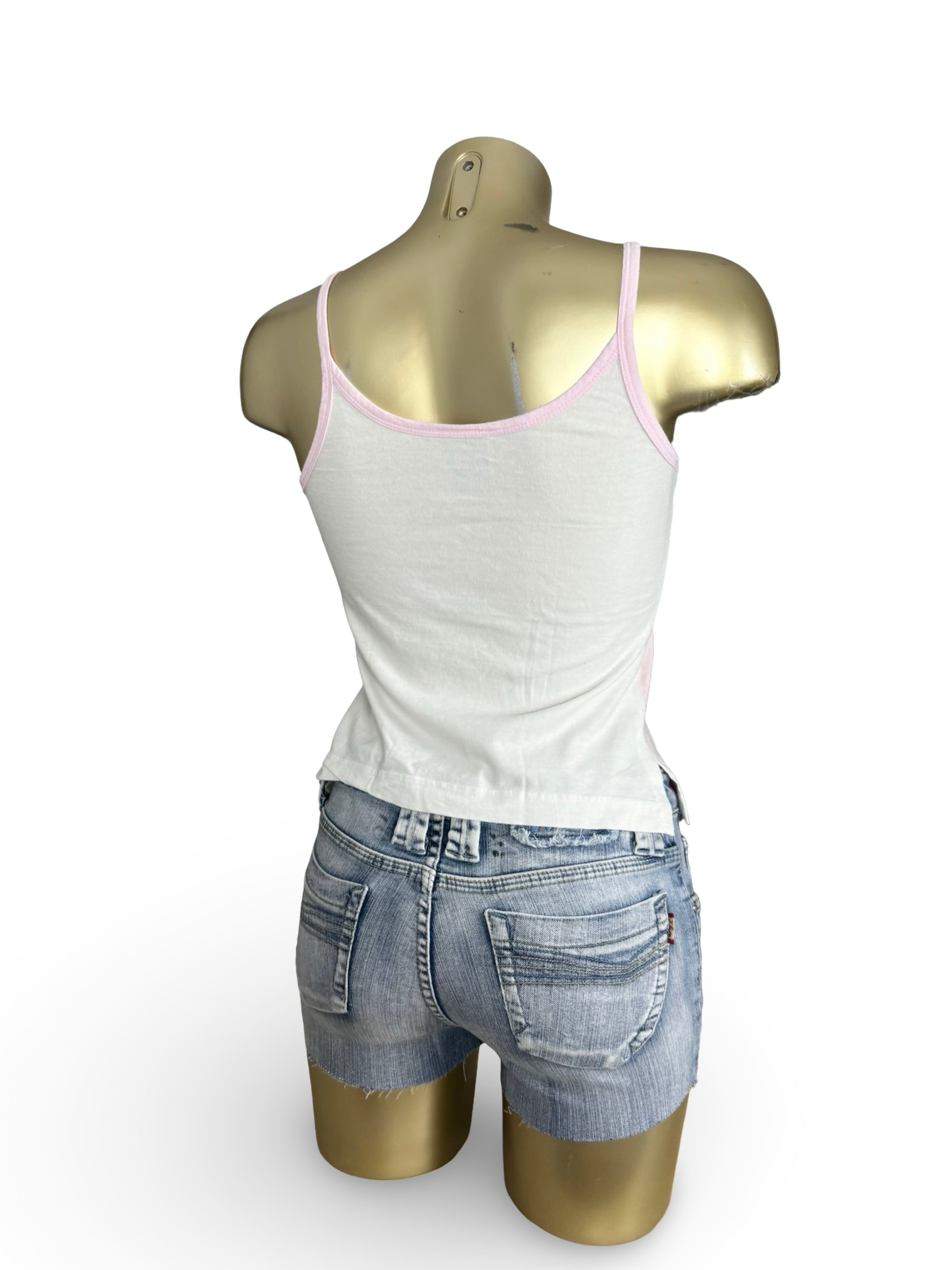 Baby pink 100%cotton graphic cami top (S/M)