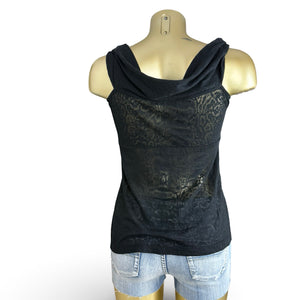 Black off shoulders cotton tight fit top (M)