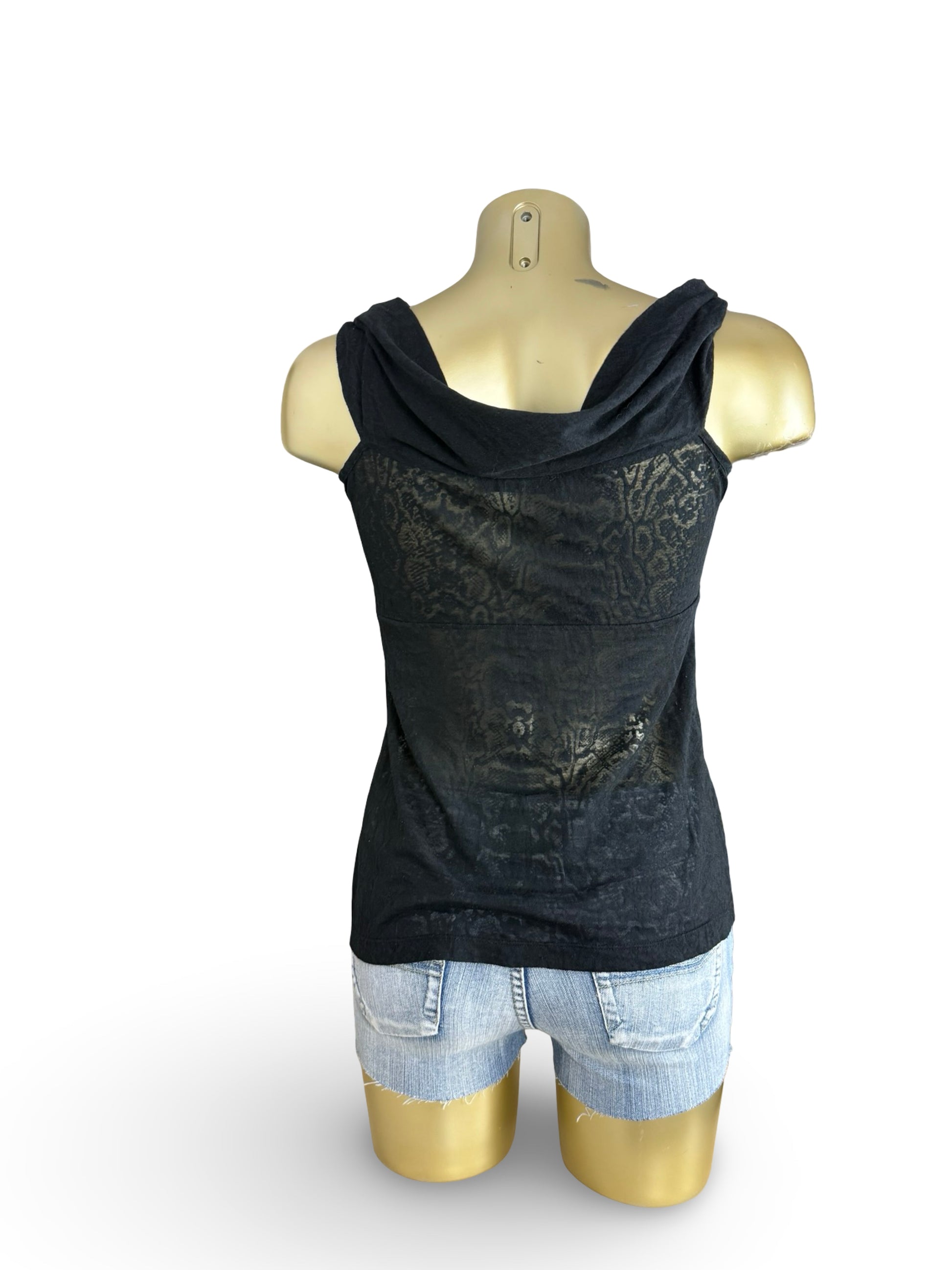 Black off shoulders cotton tight fit top (M)