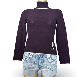 Purple tight fitl turtleneck jumper (XS/S)