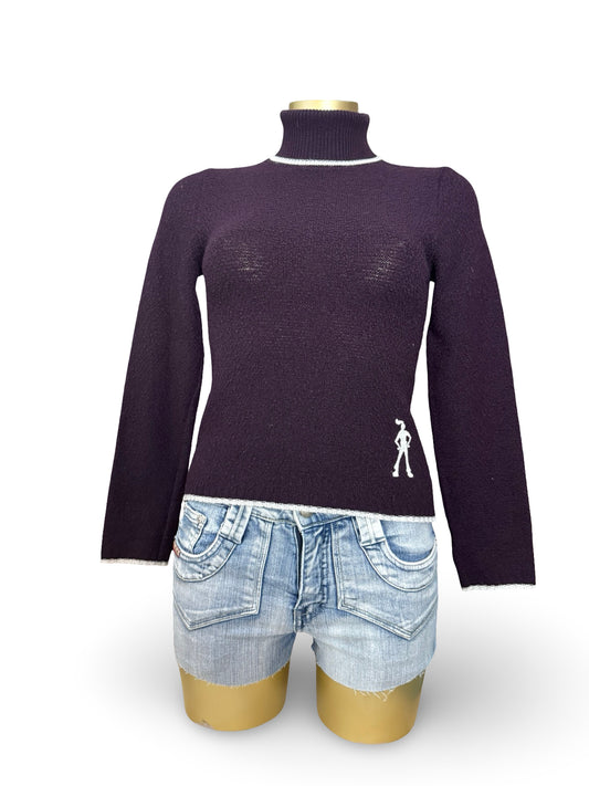 Purple tight fitl turtleneck jumper (XS/S)