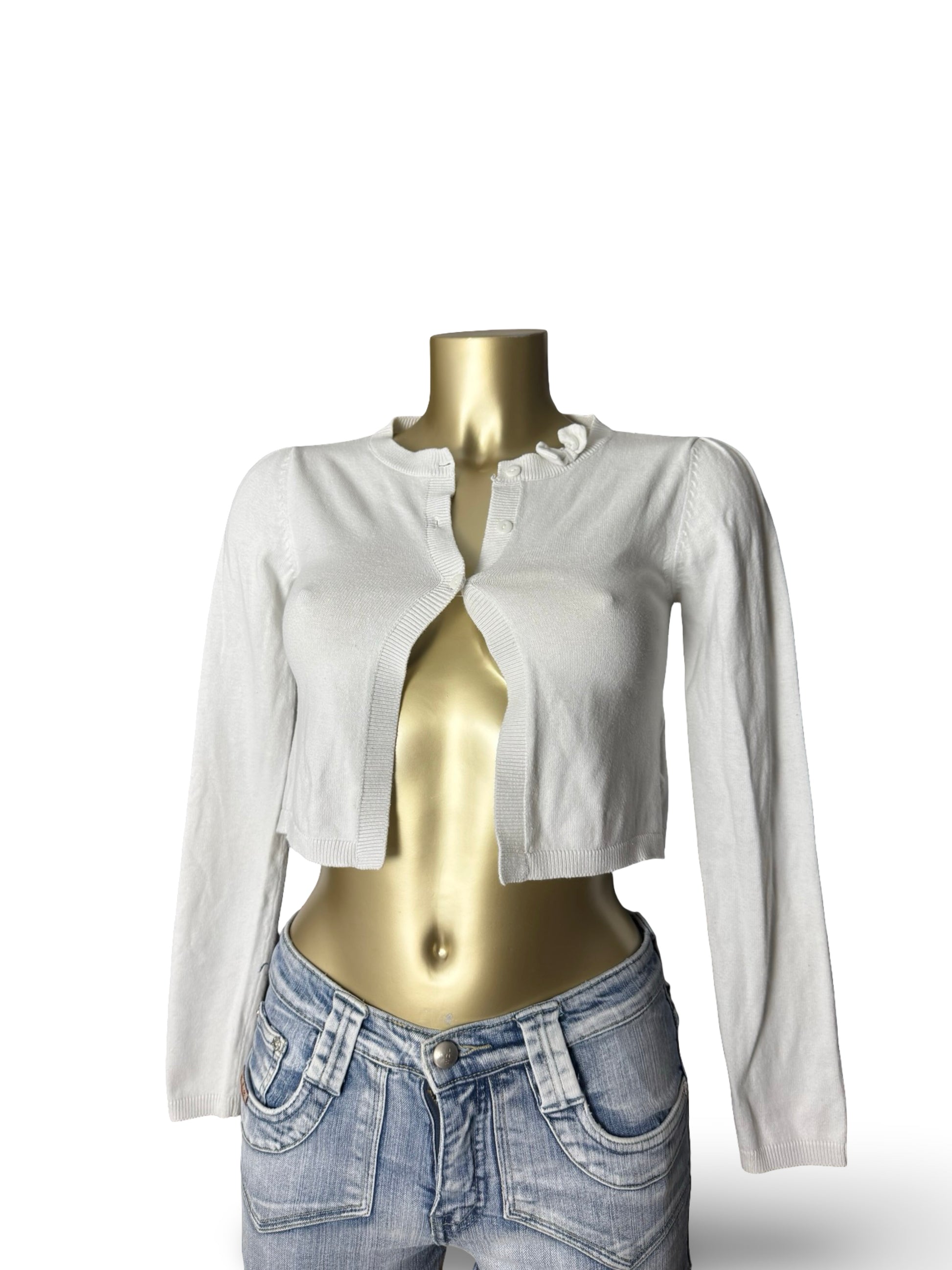 White cotton bolero jumpers (XS)