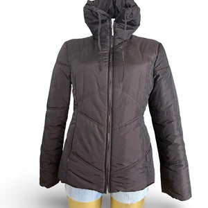 Brown puffer zip up jacket (M/L)