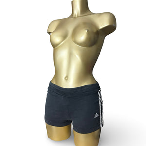 Black cotton low rise mini short (S)