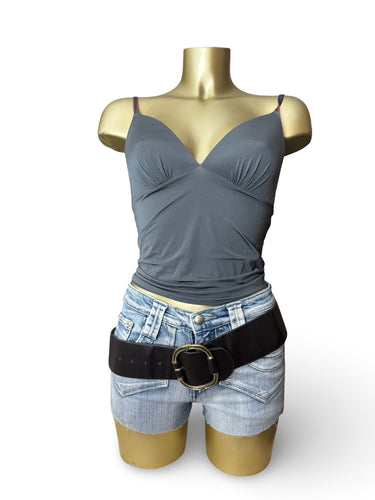 Grey lycra tight fit padded cami top (M/L)