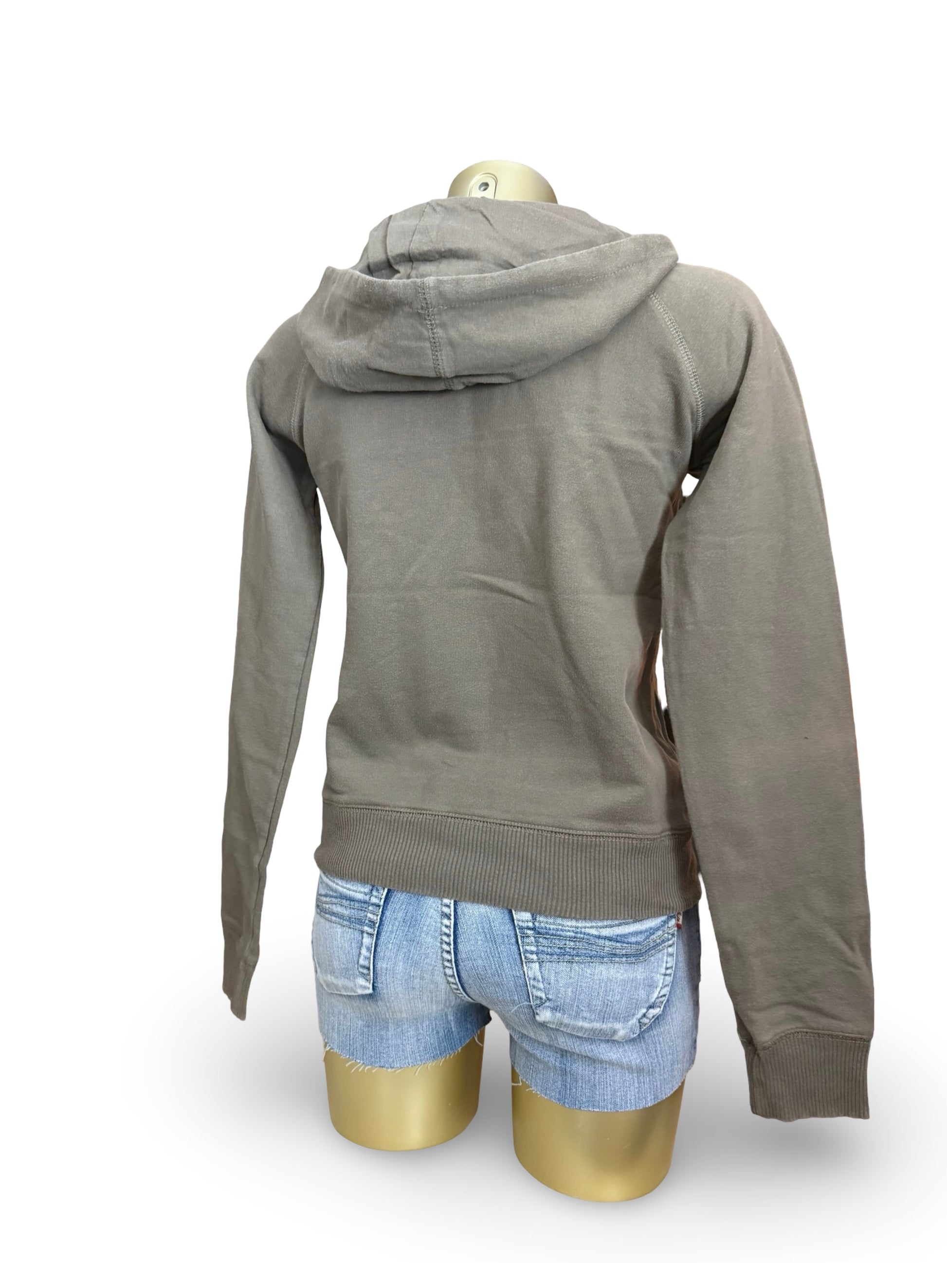 Khaki graphic 100% cotton hoodie (L)