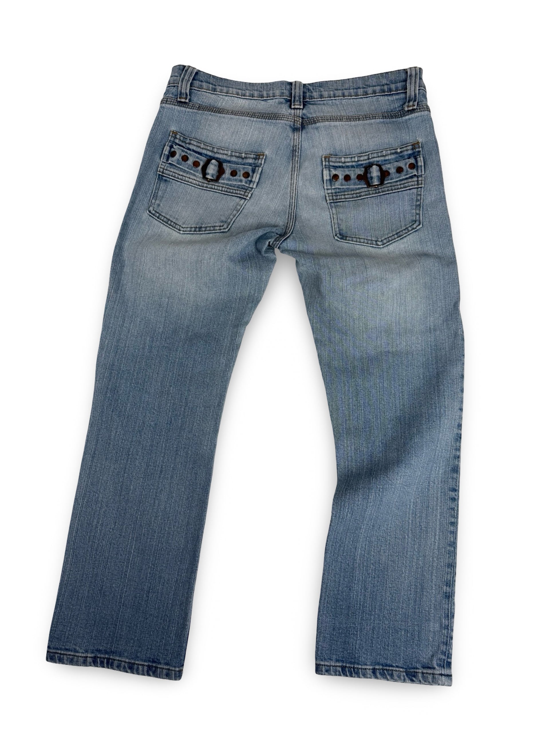 Blue denim low rise capri pants (S)