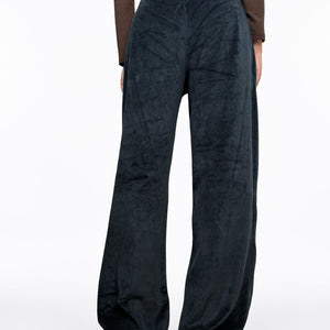 Navy low rise velvet joggers pants (S/M)