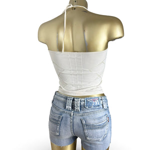 White tight fit halter top (XS/S)