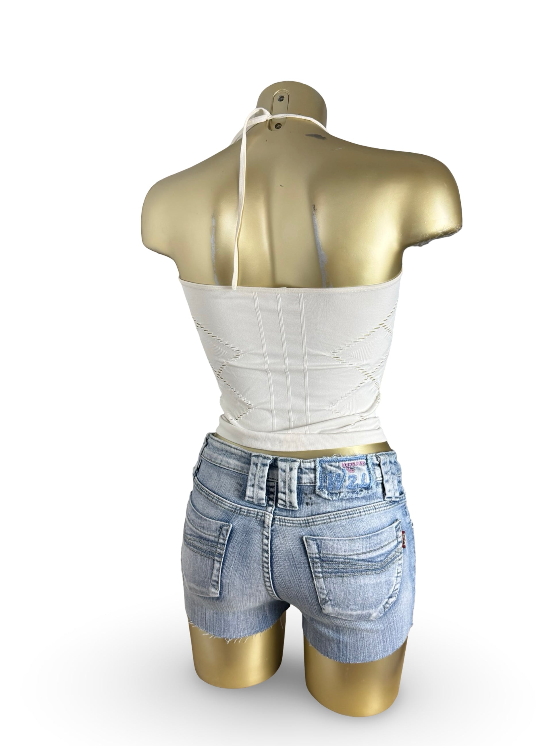 White tight fit halter top (XS/S)