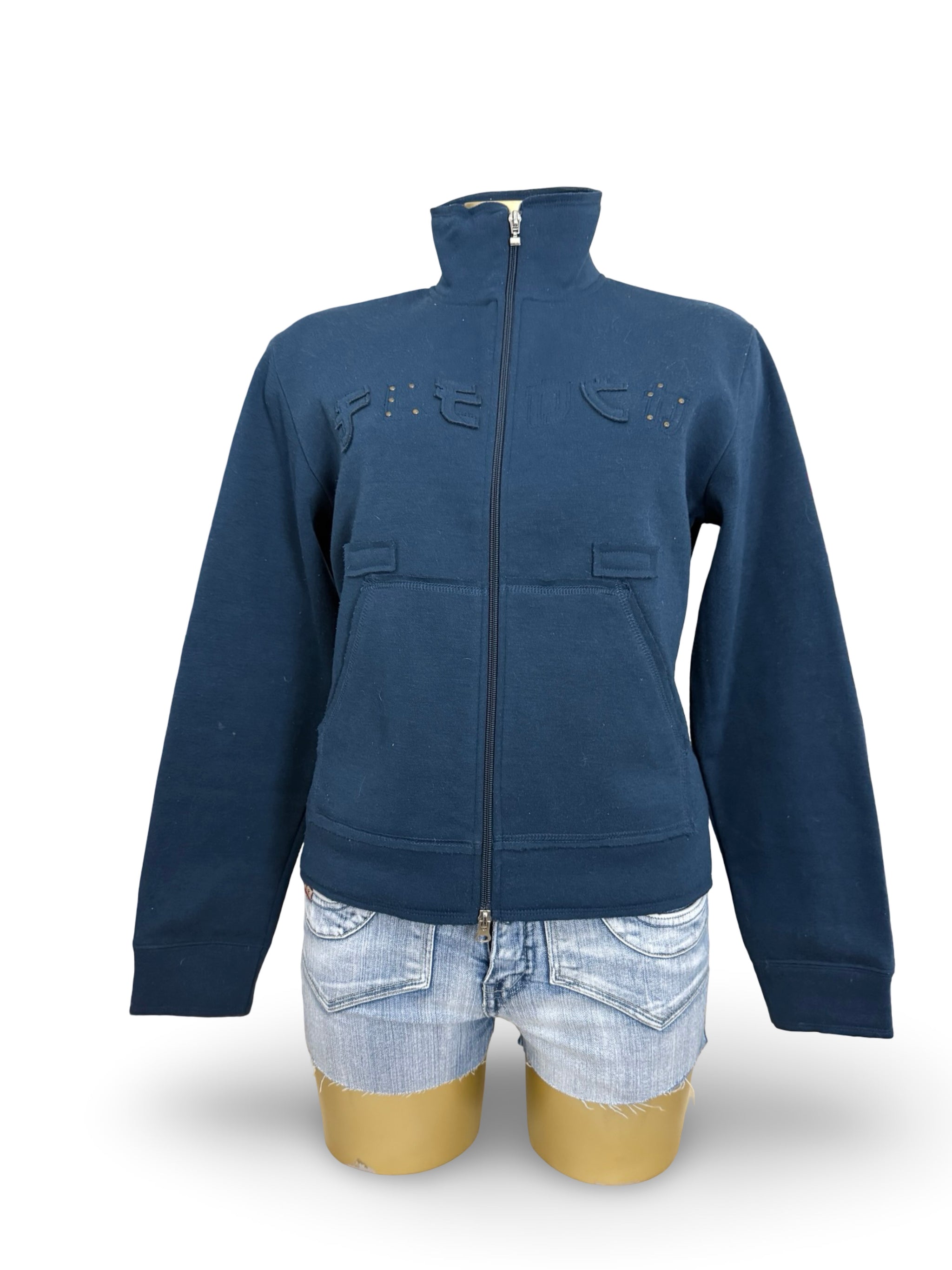 Navy zip up cotton sweatshirt  (M/L)
