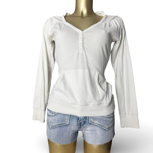 White 100% cotton hoodie (S)
