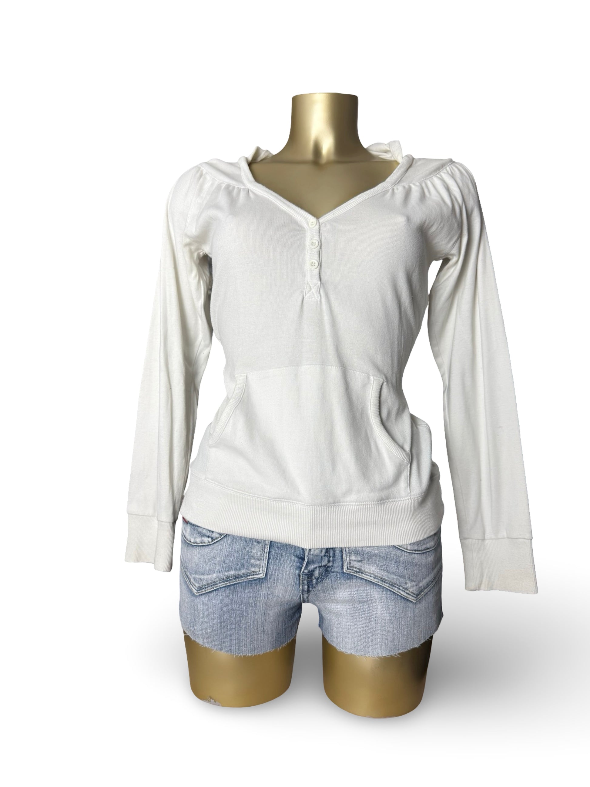 White 100% cotton hoodie (S)