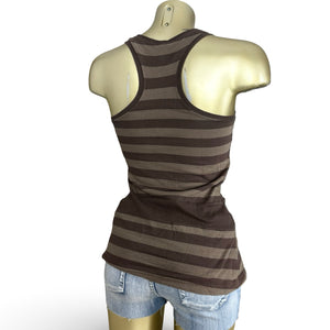 Brown cotton striped top (XS/S)