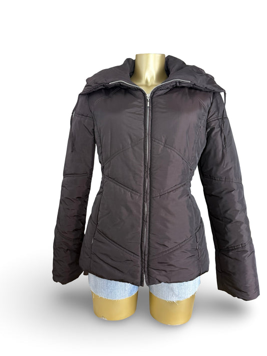 Brown puffer zip up jacket (M/L)