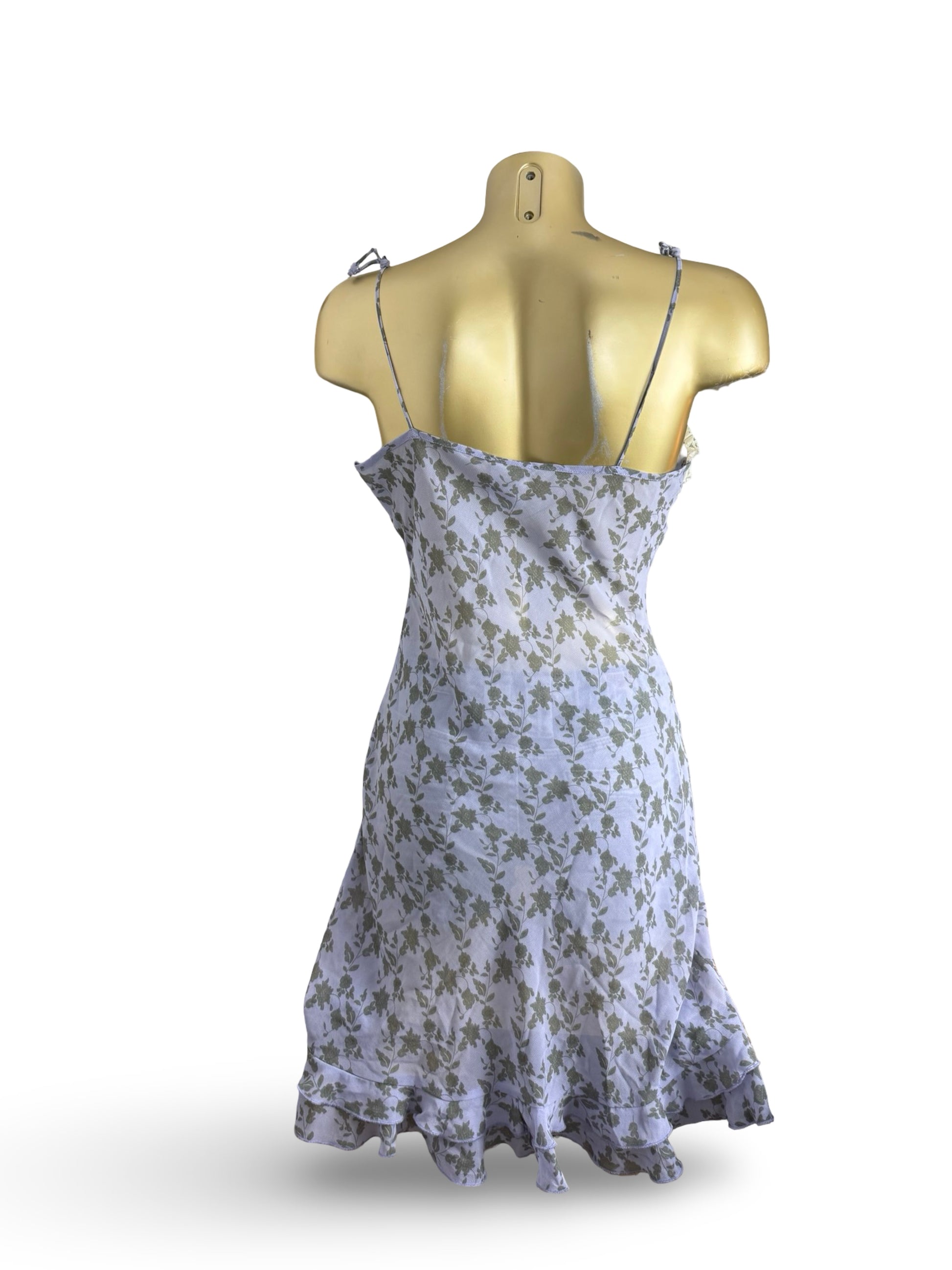 Lilac graphic babydoll mini dress (L)