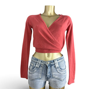 Pink tie up cardigan jumper (S/M)