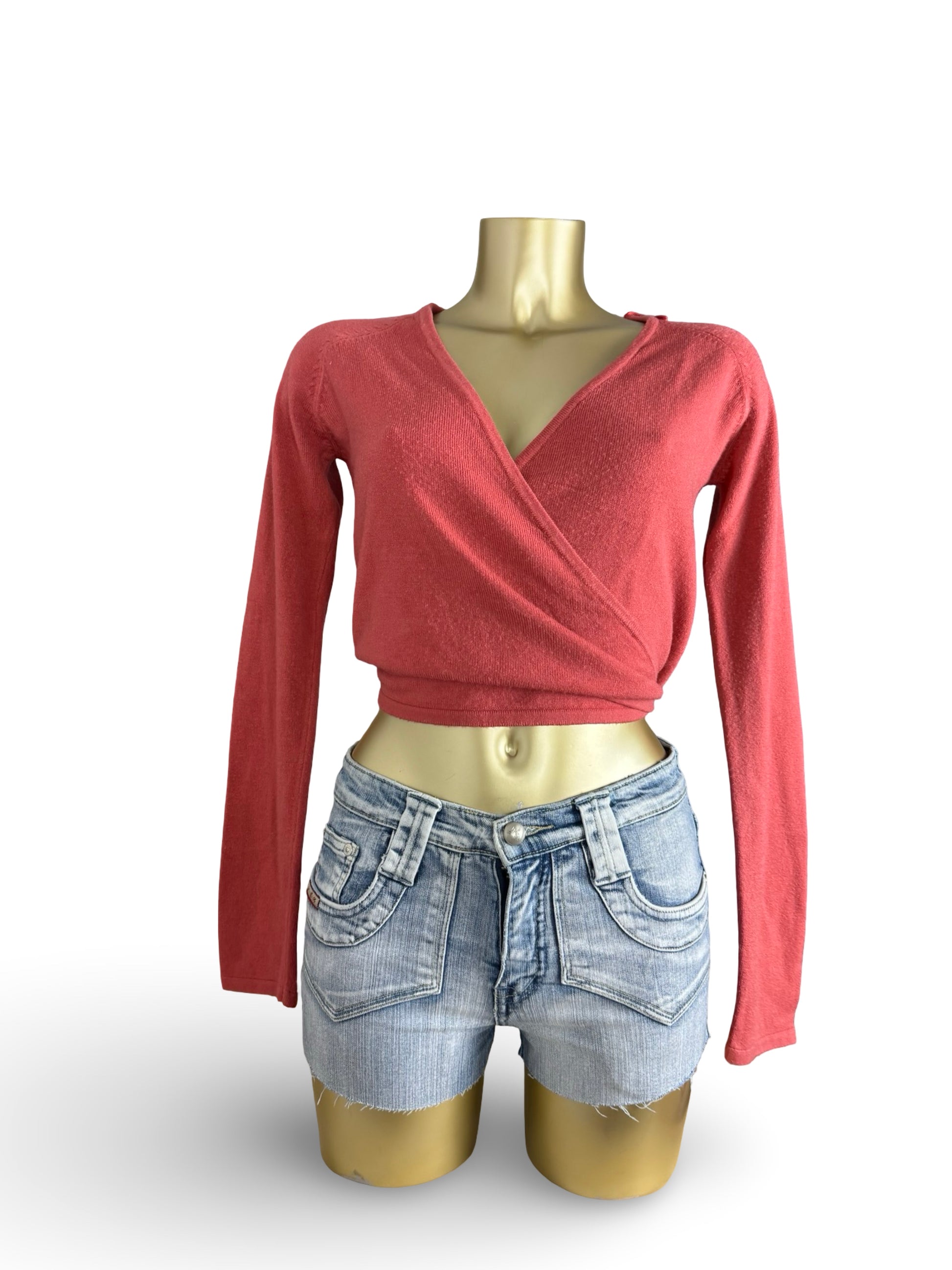 Pink tie up cardigan jumper (S/M)