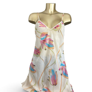 Multicolor floral mesh babydoll mini dress (XXL)