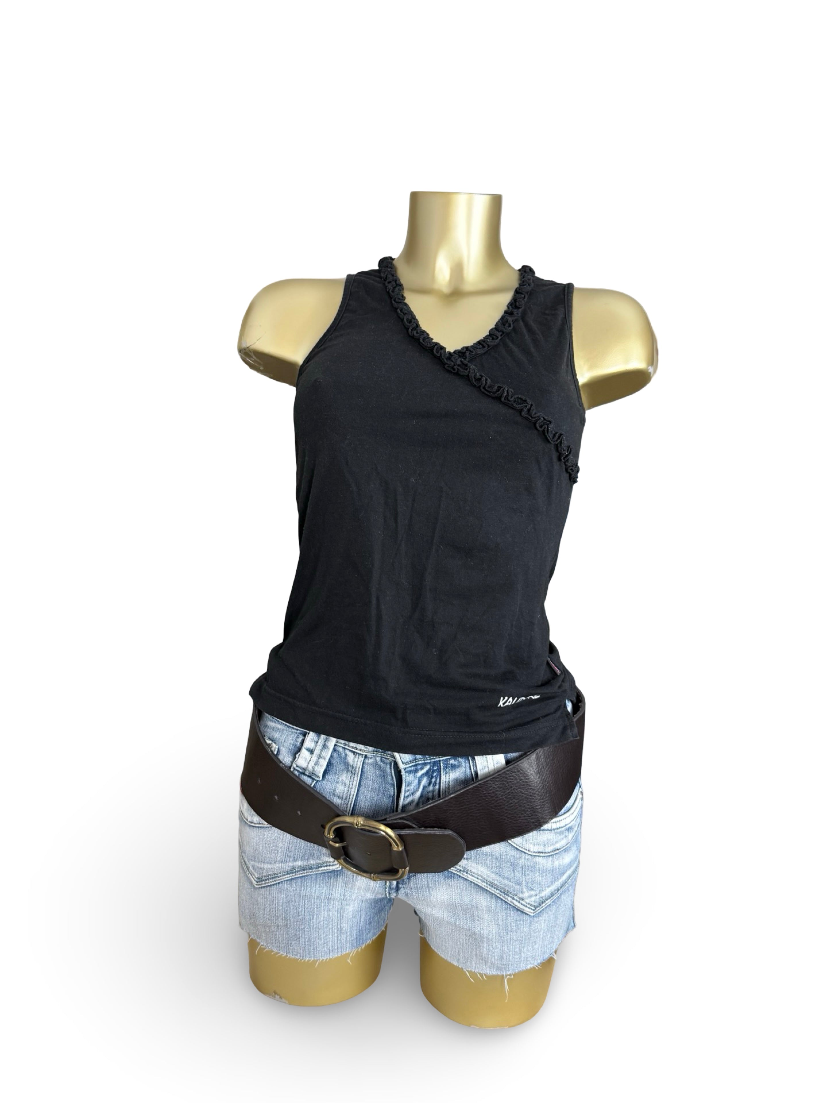 Black cotton tight fit top (XS)