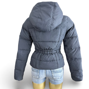 Grey tight fit duck down puffer jacket (S)