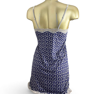 Navy graphic babydoll mini dress (S)