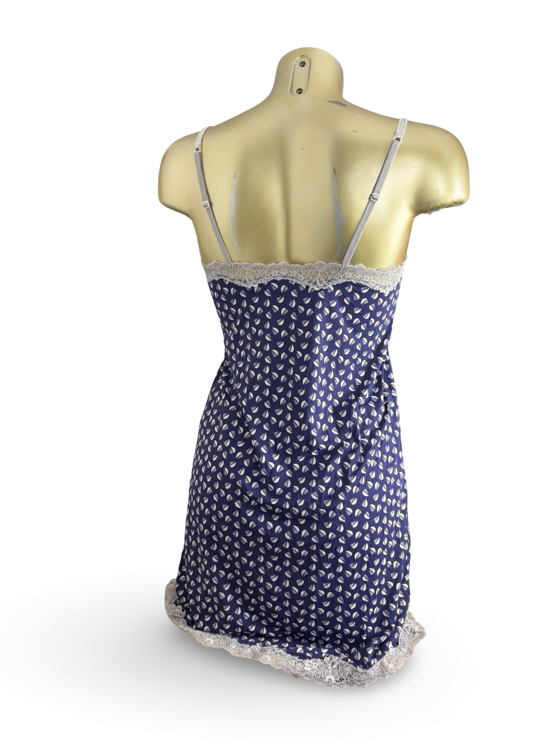 Navy graphic babydoll mini dress (S)