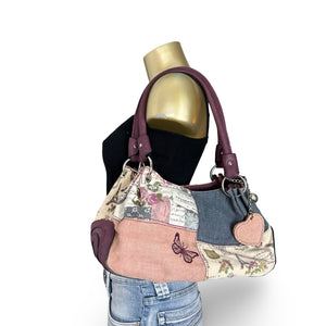 Pink graphic medium shoulder bag (20x32cm)