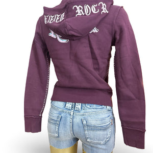 Purple cotton zip up hoodie (S/M)