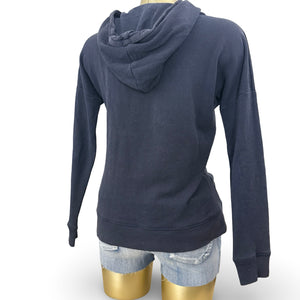 Navy logo cotton hoodie (M)