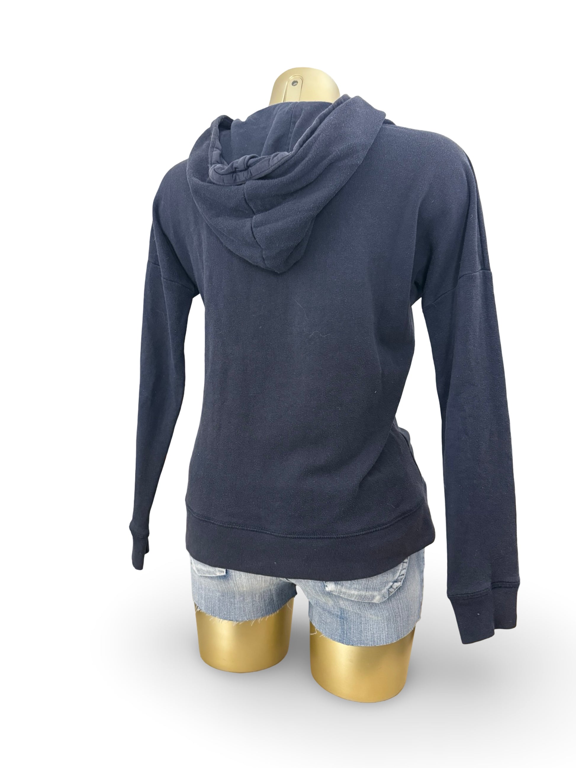 Navy logo cotton hoodie (M)