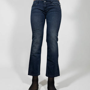 Navy denim low rise bootcut pants (S)