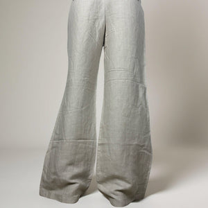 Beige linen low rise baggy pants (XL)