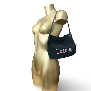 Navy denim cotton mini bag