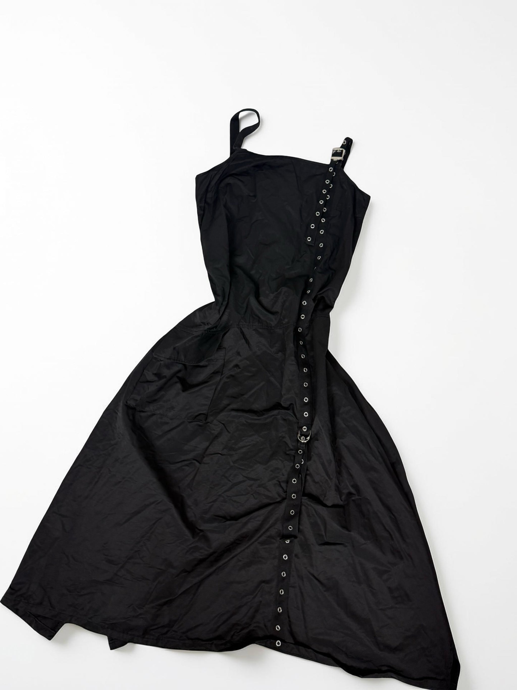 Black buckle belt maxi dress (M/L)
