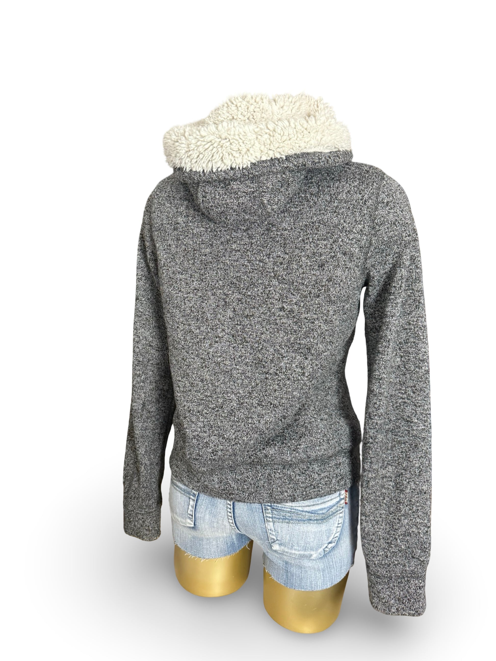 Grey inside fleece cotton hoodie (S)