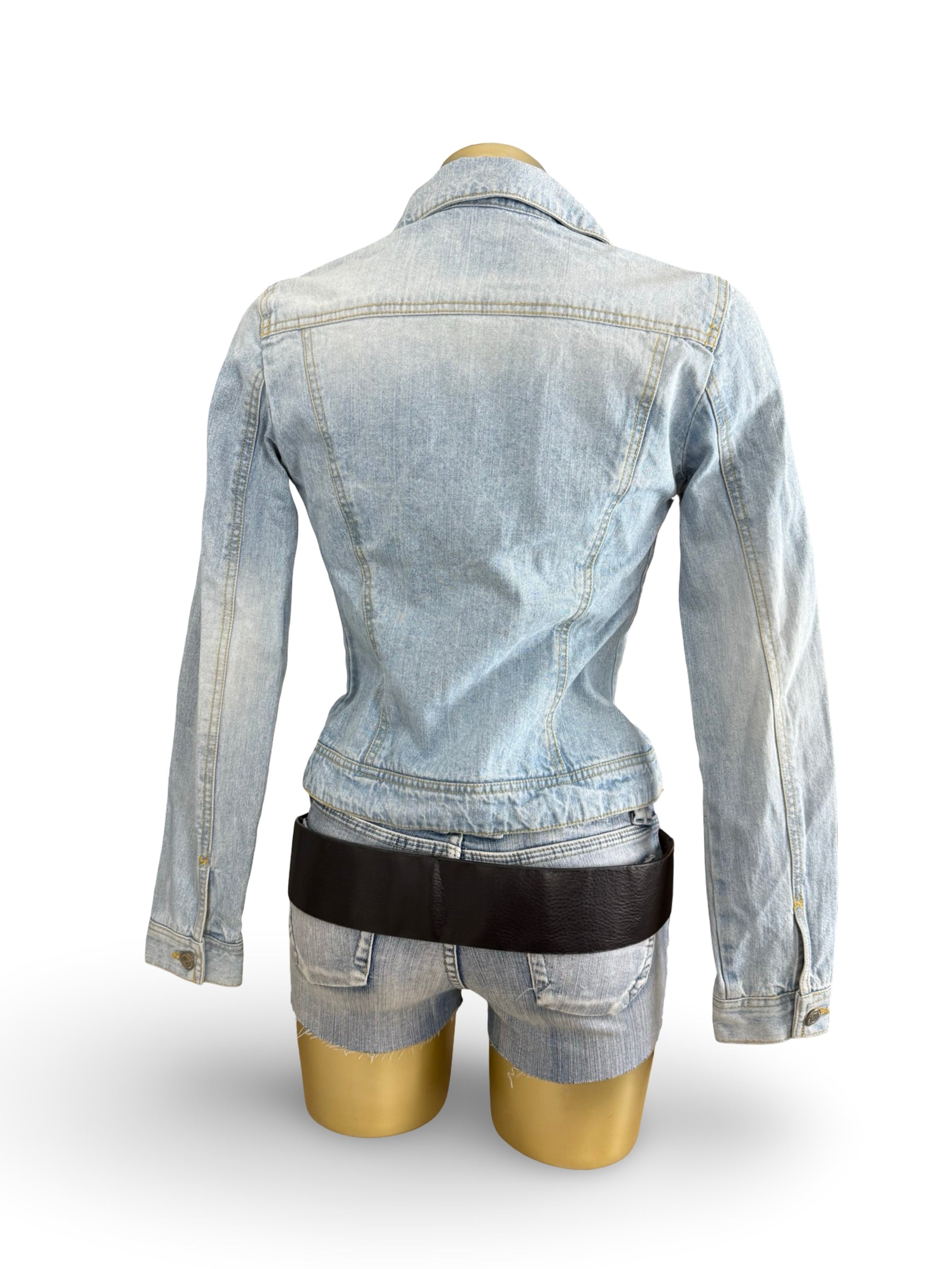 Blue denim tight fit jacket (S)
