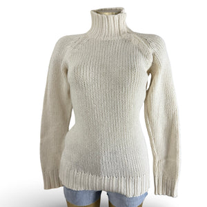 Cream wool & cotton turtleneck jumper (M/L)