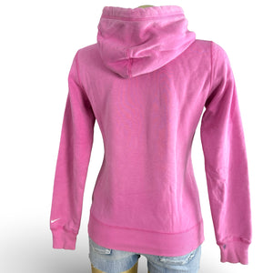 Pink logo cotton hoodie (S)