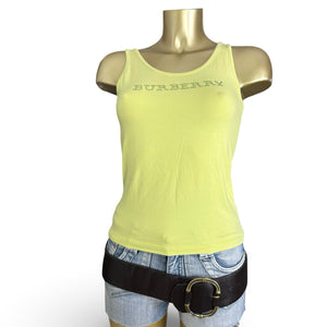 Yellow strass logostretchy cami top (S/M)
